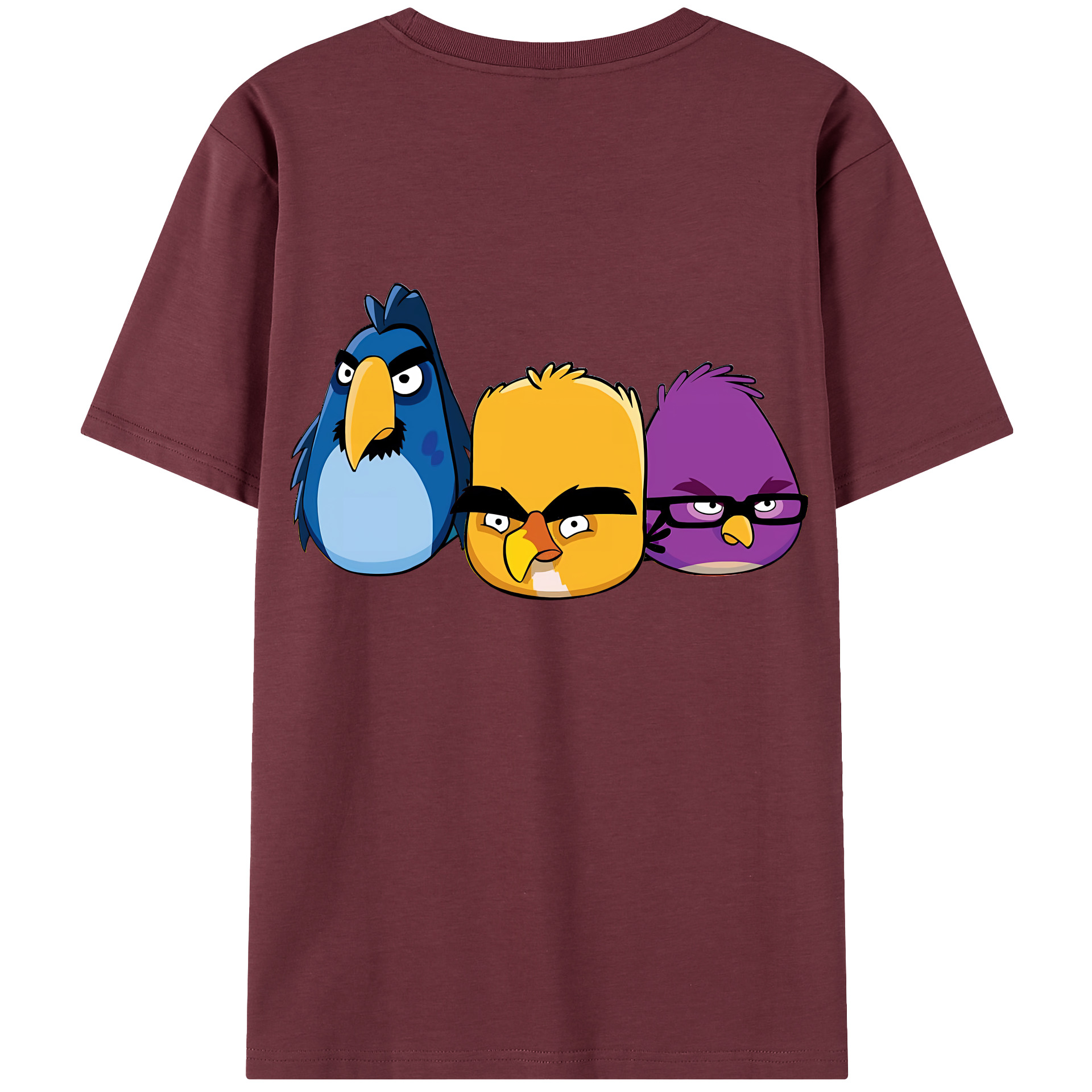（画像用） Angry Birds アングリーバード 綿100％半袖Tシャツ（背面プリント）